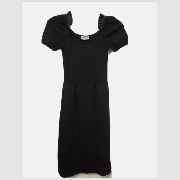 Vtg ST JOHN for Saks Fifth Avenue Short Puff Sleeve Sweater Dress - Picture 6 of 11